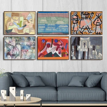 Domáce Dekorácie Umeleckých Obrazov Na Stenu Vzad Obývacia Izba Plagát, Tlač Na Plátne Obrazy Swiss Paul Klee Abstraktné 2