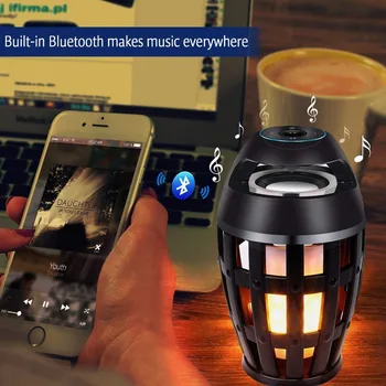 Prenosné Led Plameň Svetla Bluetooth Reproduktor Vonkajšie Atmosféru Louderspeaker Stereofónny Reproduktor Pre Kempovanie Domácej Strany Darček