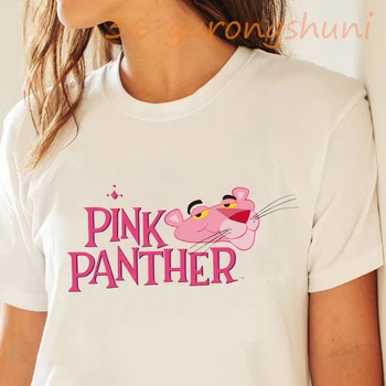 T-košele letné top harajuku pink panther t shirt ženy punk roztomilé anime, komiksu, kórejský 90. rokov estetické šaty, topy tričko kpop