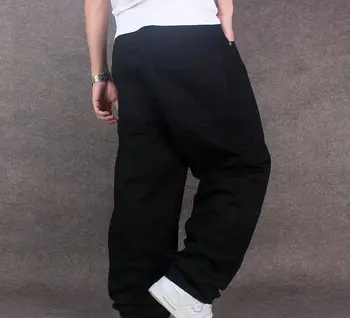 2020 Mužov Širokú Nohu, Džínsové Nohavice Hip Hop black Bežné jean Neforemné nohavice-jeans pre Rapper Skateboard Uvoľnene Džínsy joggers 71805