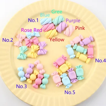 20Pcs Mini Simulácia Candy bowknot Ploché späť Živice Cabochons Vlasy Luk Centrum DIY Doplnkov pre Scrapbooking Telefón Deco