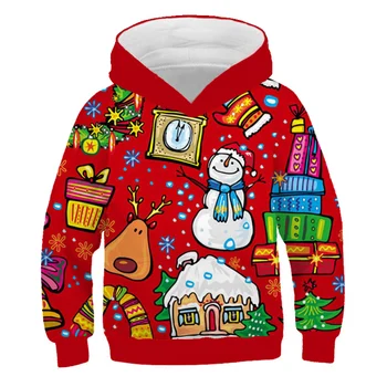 Vianočné snehuliak Oblečenie Letné Cool 3d Deti Hoodies dievčatá Rodiny košele Chlapci hoodies Santa Claus Mikina Detí Topy