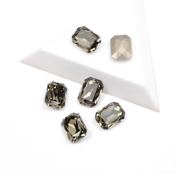 YANRUO 4627 najkvalitnejšie Šperky Korálky Black Diamond Farbu, Tvar Osemuholníka Drahokamu 3D Skla Pre Nail Art, Ozdoby Drahokamy