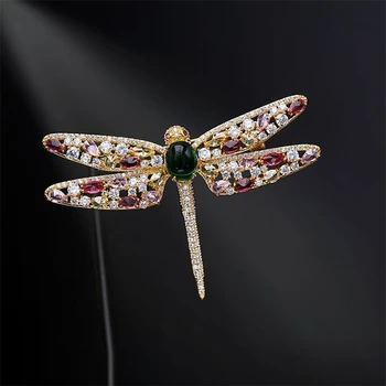 Luxusné Zirkón Roztomilý Dragonfly Drahokamu Brošňa pre Mužov Vyhovovali Broche Vintage Crystal Hmyzu Brošne Ženy Príslušenstvo Šperky