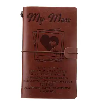 2 Typy Vyryté Kožené Vestník Notebook Denník Mojej Manželke Môj Muž Vyryté Notebook Denník 20x12cm Nové