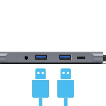 USB C Prenosný počítač Dokovacej Stanice, USB 3.0, HDMI, Gigabit PD Fealushon pre MacBook Samsung Galaxy S9 /S8 / S8+Typ C Dock USB HUB