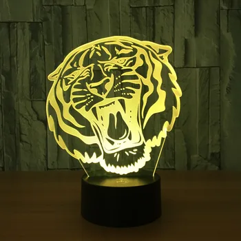 [Sedem Neon]Tiger tvar Akryl 7Colors Stolná Lampa 3D Lampa Novosti darček Led Nočné Svetlo Millennium Falcon Svetlo