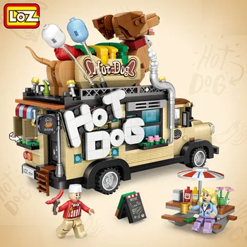 LOZ Mini Bloky Nový Hot Dog Model Auta, Tehly pre Deti Zábavné hračky pre Deti brinquedos Vytvoriť Chlapec Darčeky 1116