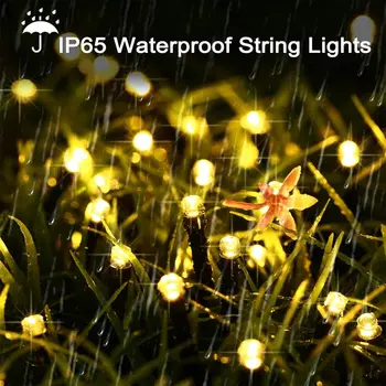 Solárne Lampy, Svetelné String 5m 7m 12m 22m Power LED Reťazec Rozprávkových Svetiel Solárne Girlandy Záhrada Vianočná Výzdoba Pre Vonkajšie Dovolenku