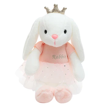 60/100 cm roztomilý koruny králik plyšové hračky cartoon zvierat veľké uši králik plyšové mäkké bábiky vyplnené dieťa vankúš deti narodeninám