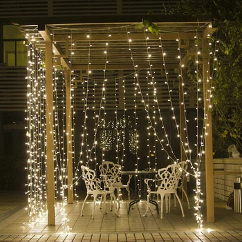 Vianočné String Svetlá Opony Dekorácie Pre Domov Led Reťazec Diaľkové Víla Svetlo Pre Spálne/Outdoor/ Strom/Party/Dovolenka Svetlo