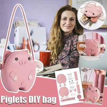 Dámy 2020 roztomilý Módne taška cez rameno Novinka Inovácie DIY Materiál Súprava Domáce Cartoon Pigg Bag vak bandouliere femme A50
