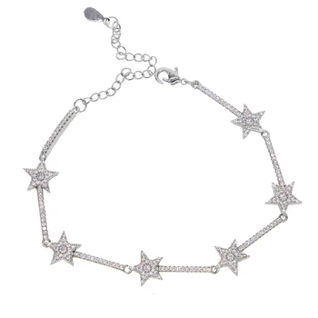 Módne Šperky Star náramok vysoká kvalita, dvojité kombinovať lesklé hviezdy bangles elegent sweety šperky pre ženy, dievčatá pulseras