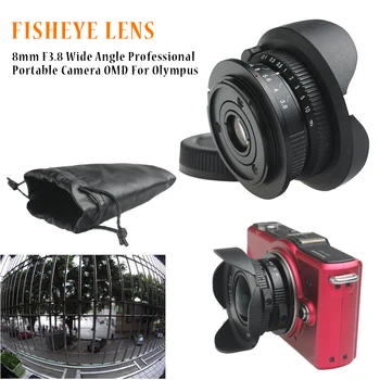 Fotografie Profesionálny širokouhlý OMD Fisheye Objektív MFT M43 EM5 Kamery, Prenosné 8 mm F3.8 Príručka Vysoké Rozlíšenie