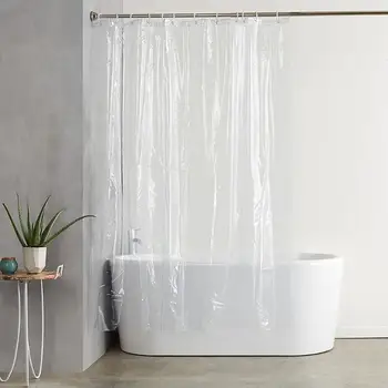 Transparentné Sprchový Záves PEVA Plesniam Nepremokavé Kúpeľňa Wc Vaňa Kryt Záclony s 12 Háčiky штора для ванной