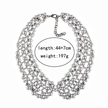Nových Za Simulované Pearl Kolo Náhrdelník Crystal Gem Luxusné Golier Vintage Choker Ženy Robustný Maxi Vyhlásenie Svadobné Šperky