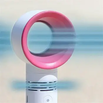 Mini ventilátor prenosné dobíjacie bladeless 3 rýchlosti, 3 farby so stojanom