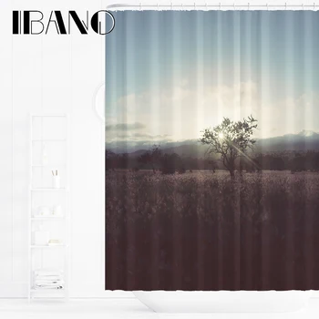 IBANO Blue Sky Sprchový Záves Nepremokavé Polyesterové Tkaniny Vaňa Záves Pre Kúpeľňa Dekorácie S 12pcs Háčiky