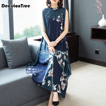 2021 čínske šaty saténové vintage ženy, orientálne cheongsam moderné qipao žena číny bežné elegantné party šaty orientálne šaty