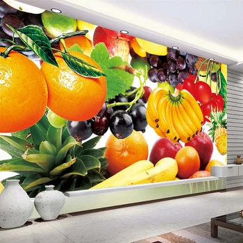 Vlastné samolepiace nástennú maľbu, Tapety Nepremokavé Plátno Tkanina Ovocie Plagát 3D Nástenné Maľby Kuchyňa Reštaurácia Obývacia Izba Dekor