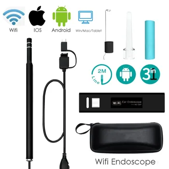 0.3/1,3 MP Lekárske USB HD Wifi Visual Ucho Endoskopu Lyžice Fotoaparát Borescope PC Android IOS Tablet Iphone Ucho Vybrať Nástroj Otoscope