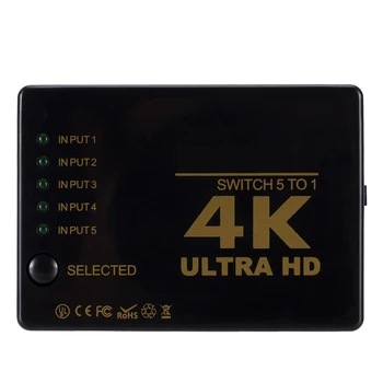 1PCS Rovtop Mini HDMI Prepínač 4K HD1080P 3 5 Port HDMI Prepínač Prepínač Box Video Signálu, Prepínač Pre HDTV DVD, TV