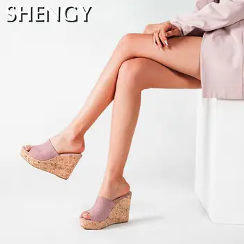 2020 11 cm Super Vysoké Podpätky Sandále Ženy Sexy Típat Prst Platformu Papuče Gladiator Sandalias Mujer Lete Kliny Ženy