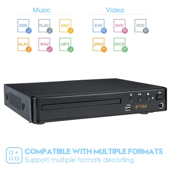 Multi Systém HD DVD Player, LED Displej, Prehrávač USB 2.0 3.0 DVD Prehrávač Multimediálnych Digitálnych DVD Podpora TV HDMI CD, VCD, MP3, Funkcia