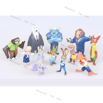 Originál Disney Zootopia Zootropolis Judy Nick Anime Obrázok PVC Akcie Obrázok 12 Ks Na jednu Sadu Vtipné Darčeky pre Deti Narodeniny