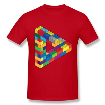 Hrať So Mnou Lego Penrose Hračka Trojuholník Nemožné Objekt Ilúzie T-Shirt Mužov Narodeninám Bavlna Oblečenie Pre Humor T Tričko