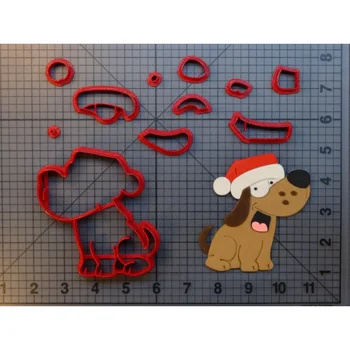 Veselé Vianoce zvierat s Chritmas klobúk penguin mačka, pes opice fondant rezačky na Vianoce fondant tortu košíčky cookies