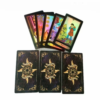 Dosková Hra 78 KS Lesk Karty Holografické Tarot Karty anglické Vydanie pre Astrológ anglický pravidlá