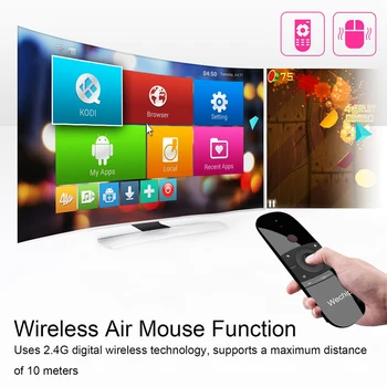 W1 Ultra-slim 2.4 G Bezdrôtová Klávesnica Vzduchu Myši Radič pre Notebook Smart TV PC