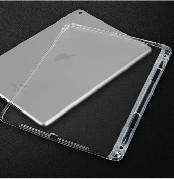 Priehľadný Kryt Pre iPad 10.2 7 8 Mini 2 3 4 5 9.7 2018 Pro 10.5 11 Vzduchu 2 3 4 S Ceruzkou Držiteľ TPU Kremíka Späť Prípad Tabletu