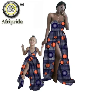 Africkej Tlače Šaty pre Ženy a Dievča na Party, Svadba, Večerné Oblečenie Vosk Attre Dashiki Šaty Plus Veľkosť AFRIPRIDE S20F002