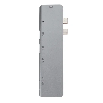 USB 3.1 Typ-C Rozbočovač HDMI Adaptér 4K Thunderbolt 3 USB C Hub s Nábojom 3.0 TF SD Slot Čítačky PD pre Mac Book Pro/Vzduch 2018