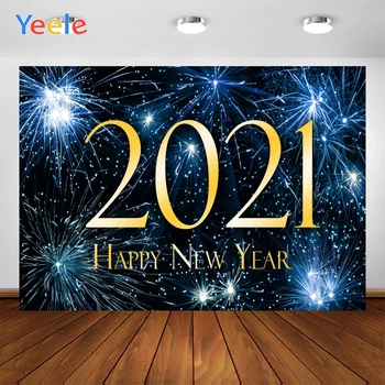 Yeele Šťastný Nový Rok 2021 A Ohňostroj Foto Pozadie Photophone Fotografie Pozadia Studio Strieľa na Dekor Vlastnú Veľkosť