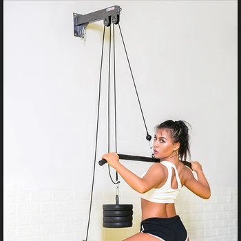Gym Fitness DIY Kladka Kábel Stroj Príloh Späť Svalov Biceps, Triceps Blaster Tréner strhnúť Stroj Celý Set F1094