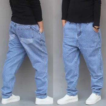 Moderný Streetwear Hárem Džínsy Mužov Hip Hop Džínsové Nohavice Voľné Neforemné Džínsy Joggers Muž Oblečenie