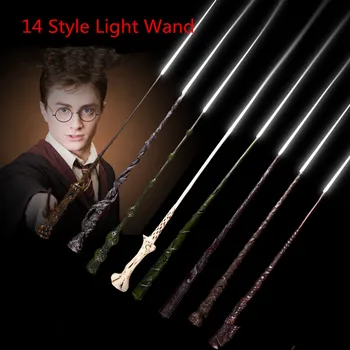 Vysoká Kvalita Deluxe COS Harry Hermione Čarovný Prútik LED Svetlo Blikajúce/Čiernej Darčekovej krabičke Čarodejníckom Svete Voľný Lístok na Vlak