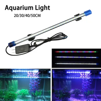 30 40 50 CM Akvarijné Svetlo akvárium Ponorné Svetlo Lampy Vodotesné Podvodné LED Svetlá Akvarijné Osvetlenie Interiéru EÚ Plug