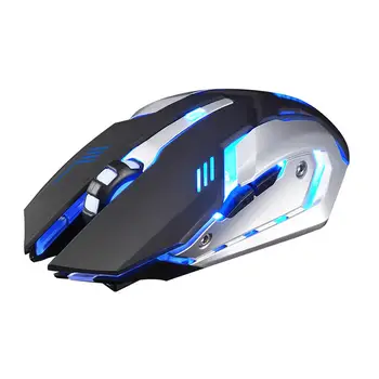 Nový Príchod X7 7 Farieb Svetlo Tiché 6 Tlačidiel Dobíjacia Bezdrôtová Optická Herná Myš