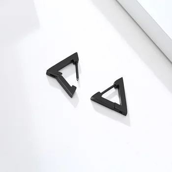 Moderné Jedinečný Chlapci Geometria Trojuholník Tvarované Hooped Huggie Piercing Stud Náušnice pre Mužov, Ženy z Nehrdzavejúcej Ocele Elegantné Príslušenstvo