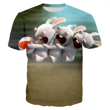 Rabbids 3D vytlačené letné Farebné pánske tričko Anime T-shirt Funny T-shirt/Streetwear Mužov Oblečenie 2019 5XL