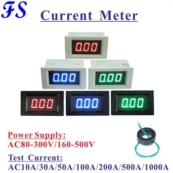 YB4835 AC Ammeter Aktuálne Meter 10A 30A 50A 100A 200A 500A 1000A LED Digitálne Ampér Tester napájacie Napätie AC 80-300V 160-500V