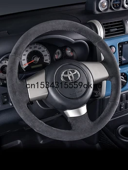 Čierny Semišový DIY Šitie Auto Volant, Kryt Pre Toyota Fj Cruiser Interiérové Doplnky