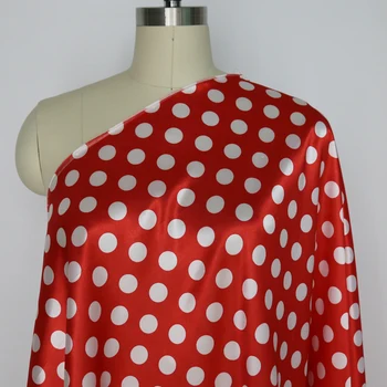 2 cm červená polka dot textílie satin diy šijací materiál tissu polyester