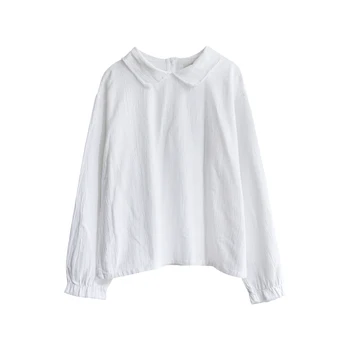 Imakokoi biela bábika golier klesnutie tričko originálny dizajn jednoduché bola tenká svietidla rukáv žena 2020 jar 192861