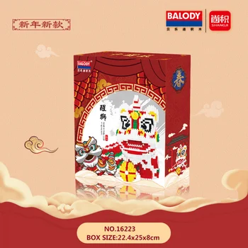 2612pcs+ Lev Tanec Mini Stavebné Bloky 3D Model Čínsky Nový Rok Tradičnej Kultúry Diamond Micro Tehly Hračka pre Deti,