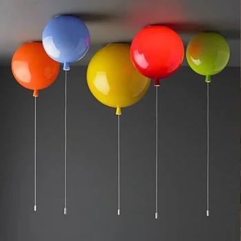 Moderný detský 6 farieb balón akryl stropné svietidlo domov deco deti spálňa E27 žiarovka stropné svetlá s vypínačom